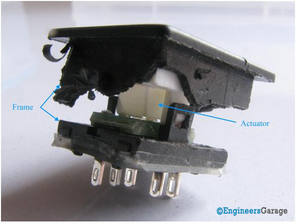 Image Showing Frame and Actuator In A Capacitive Touch Sensor