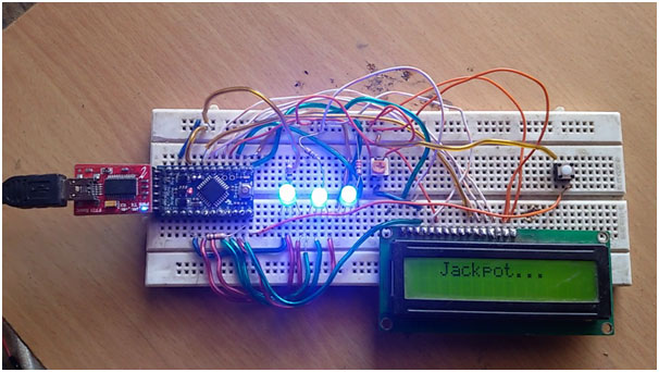 Image showing game result on Arduino based Jackpot Game