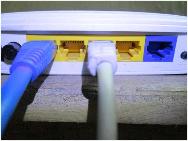 Image showing LAN Cable connected to Wi-Fi Modem