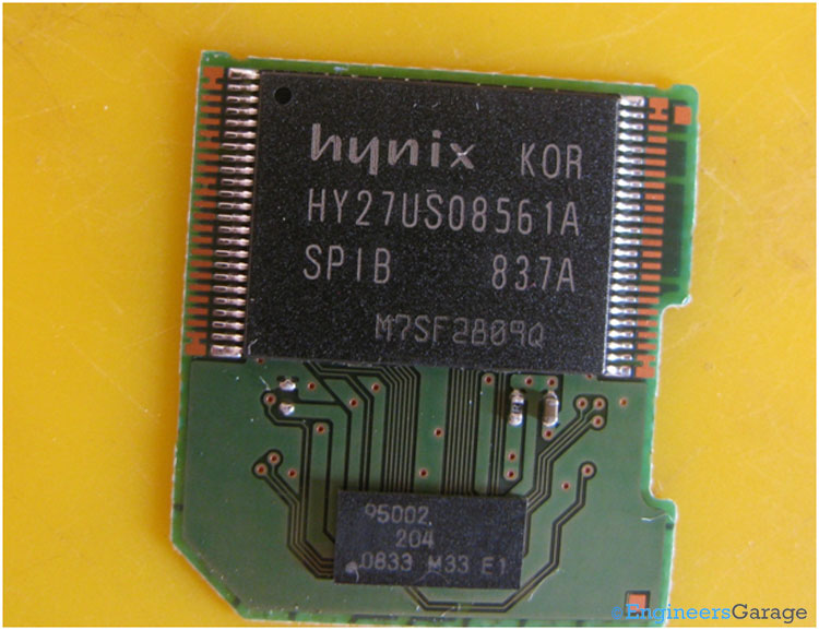 Image Showing Memory Chip and Controller In Memory Card