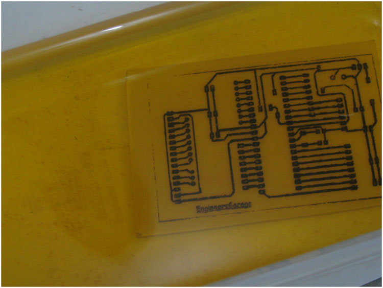 Image showing PCB after etching Image showing PCB after etching