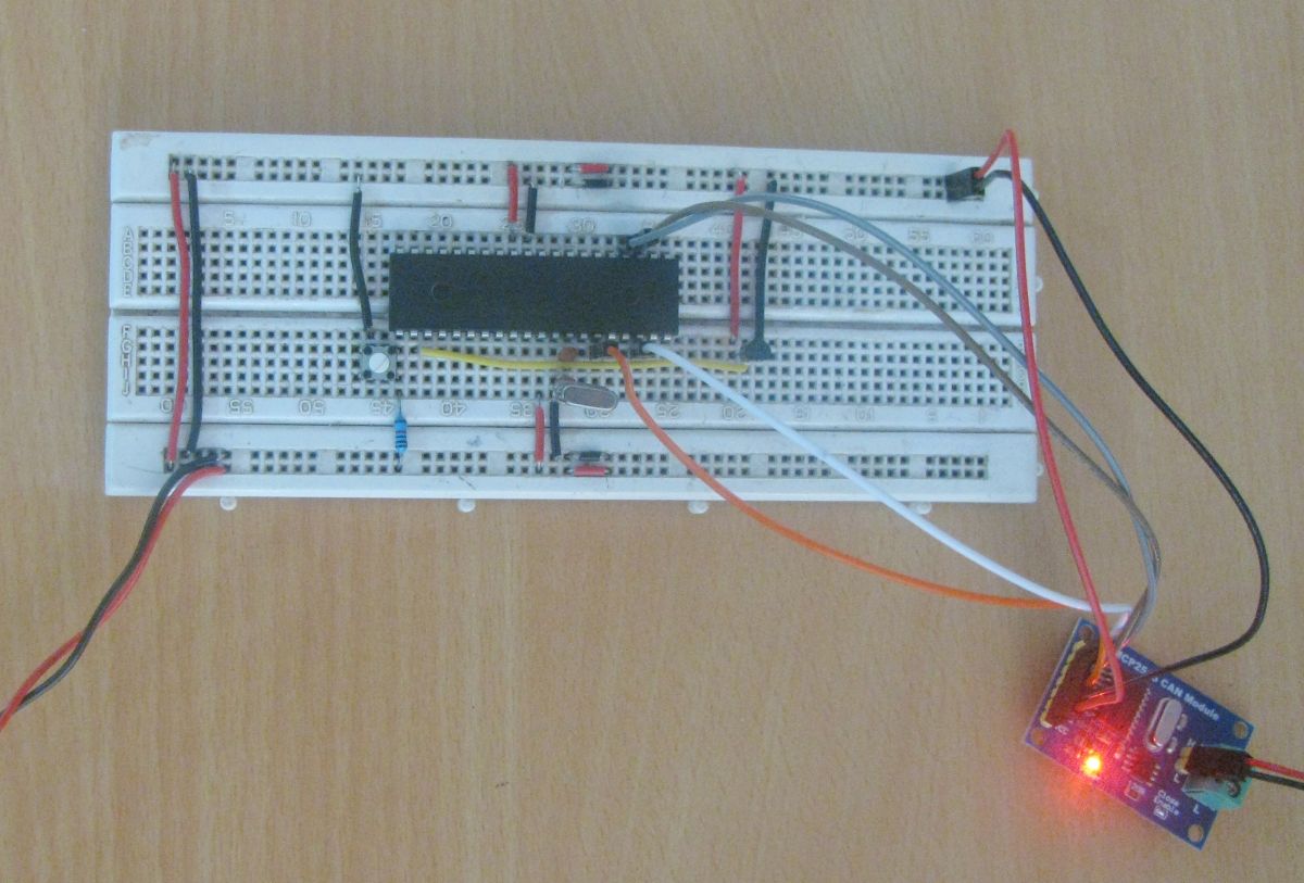 Image showing PIC MCP2515 based CAN Transmitter Circuit