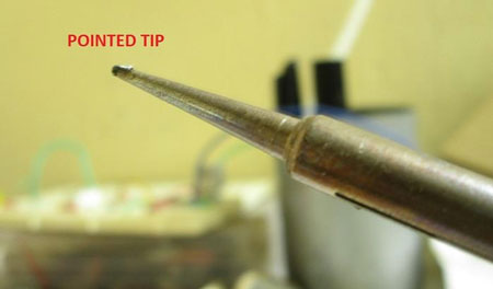 Image Showing Pointing Tip of Soldering Iron