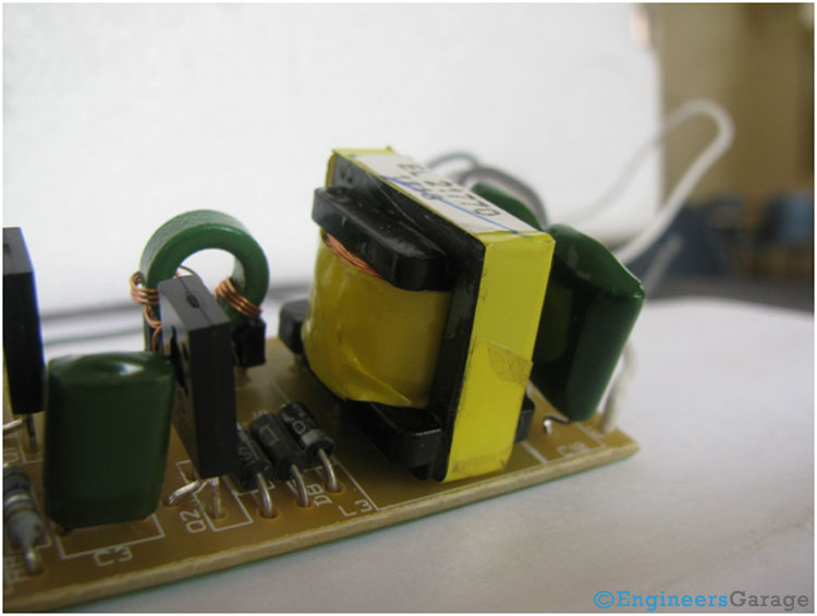 Image Showing Positioning of A Transformer In PCB Circuit of Ballast