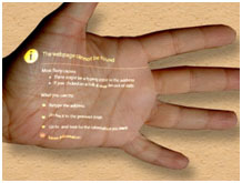 Image Showing Possibility to Access Internet On Any Surface Through Sixth Sense Technology Image Showing Possibility to Access Internet On Any Surface Through Sixth Sense Technology