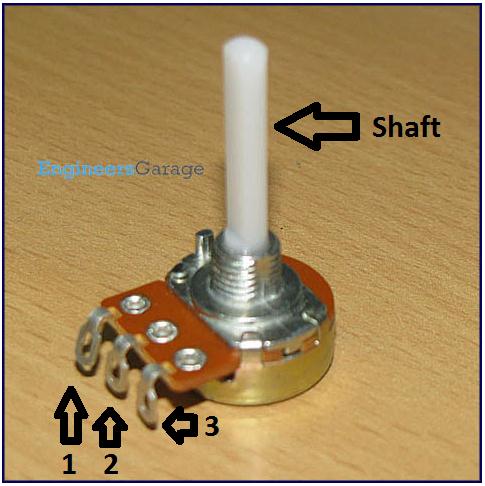 Image showing terminals of a potentiometer