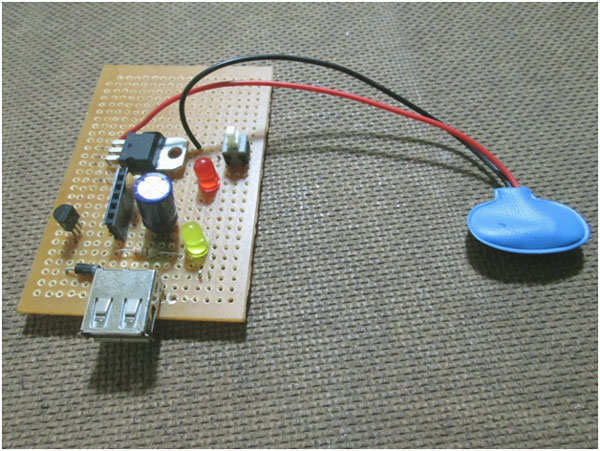 Image showing voltage regulator soldered on PCB for IR receiver