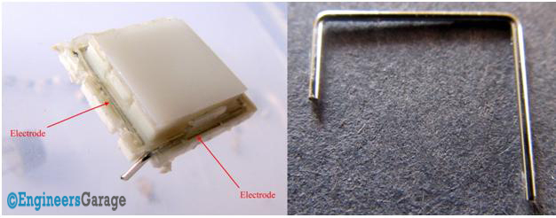 Image Showing White Fluorescent Plate (Left) and Electrode (Right) 