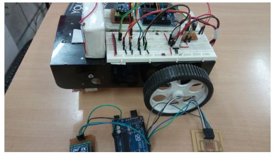 Image of XBee based Capacitive Touch Controlled Wireless Arduino Robot