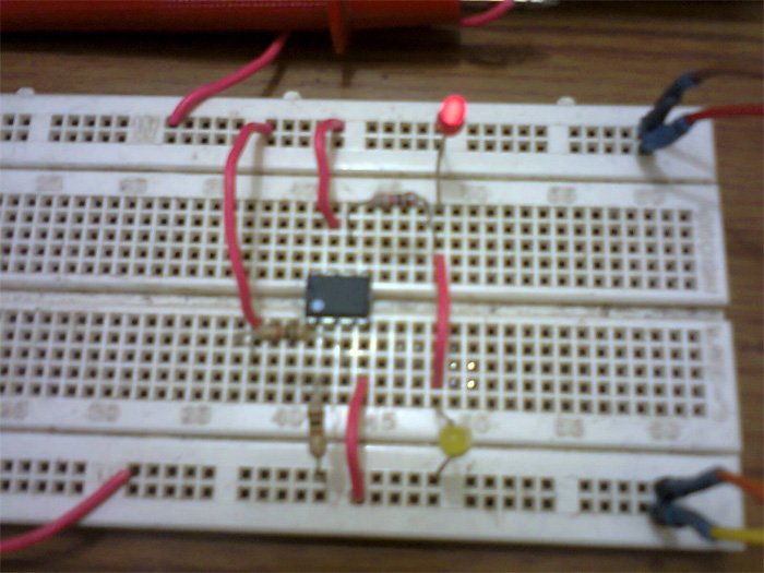 Image of LM741 OPAMP IC based Non-Inverting Amplifier with High Inverting Pin 