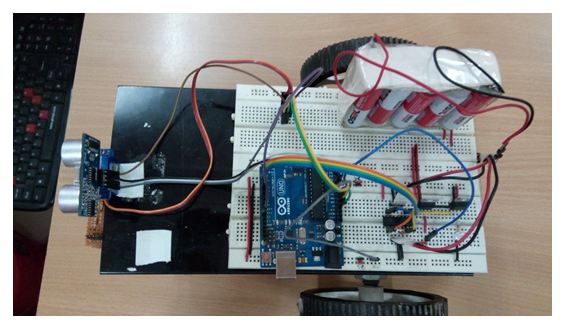 Image showing Arduino based Control Circuit Mounted on Autonomous Robot