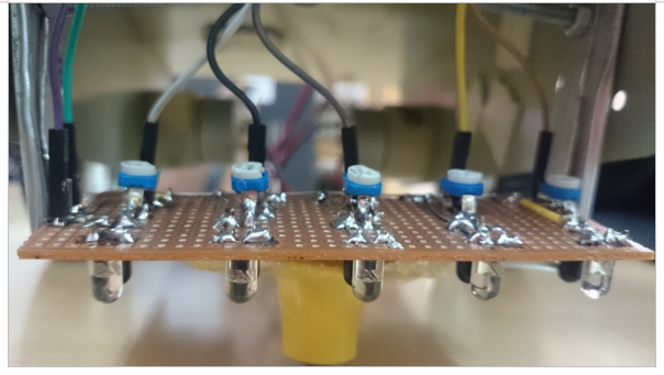 Image showing IR Sensor Array Mounted on Robot Image showing IR Sensor Array Mounted on Robot