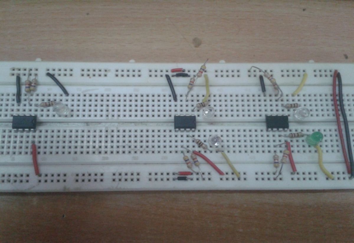 Image showing OPAM Circuit Assembled on Breadboard