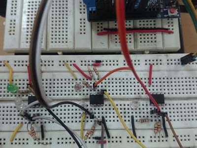 Image showing OPAM Circuit Assembled on Breadboard Image showing OPAM Circuit Assembled on Breadboard