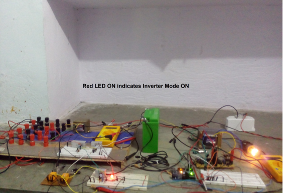 Image showing Red LED glowing in Square Wave Inverter based Offline UPS