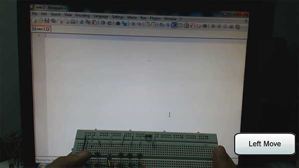 Image showing prototype USB mouse tested with a PC Image showing prototype USB mouse tested with a PC