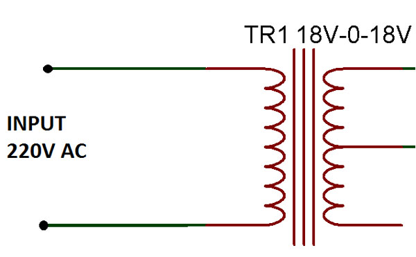 Mains supply by input transformer