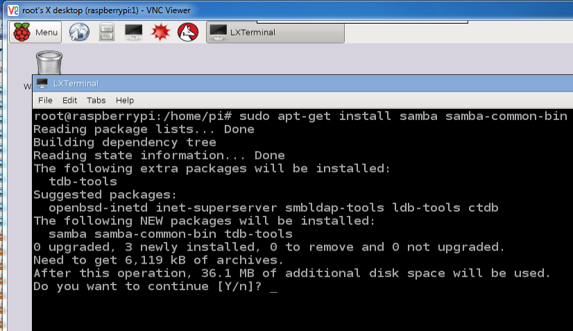 Installing Samba Software for support WINS and Raspberry pi