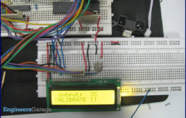 Interfaceing Sharp's Distance Sensor With 8051 Microcontroller Circuit On Breadboard