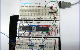 Interfacing ADC0808 with Serial Port & 8051 Microcontroller Using Clock From D-Flip Flop Circuit On Breadboard