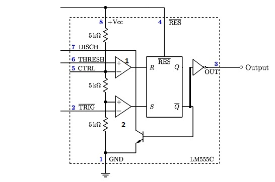 Internal Circuit Diagram of 555 IC