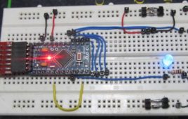 Interrupting Arduino Board Periodically With Square Wave Circuit Setup On Breadboard