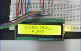 LCD Based Digital Alarm Clock using 8051 Microcontroller (AT89C51) Circuit On Breadboard