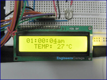 LCD based Digital Alarm clock with thermometer function