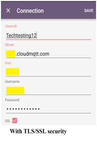 Mobile Screenshot of New Connection Activity on IOT MQTT Dashboard