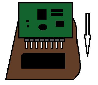 Module With Male Burg Stick Plugged In Circuit Board Through Female Burg Stick