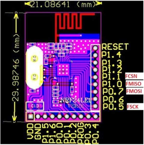 PCB Layout of NRF24LE1 Wireless Module