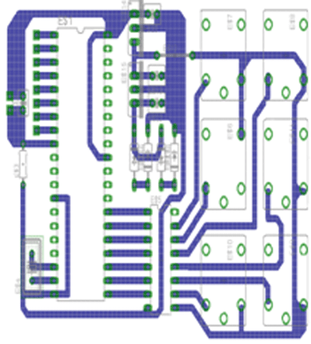 PCB Layout of Switchboard used in Voice controlled Home Automation System