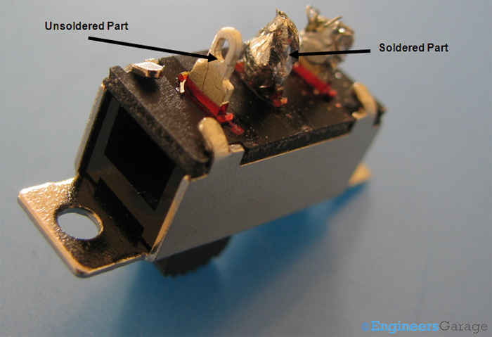 Parts of Slide Switch on Rear Side