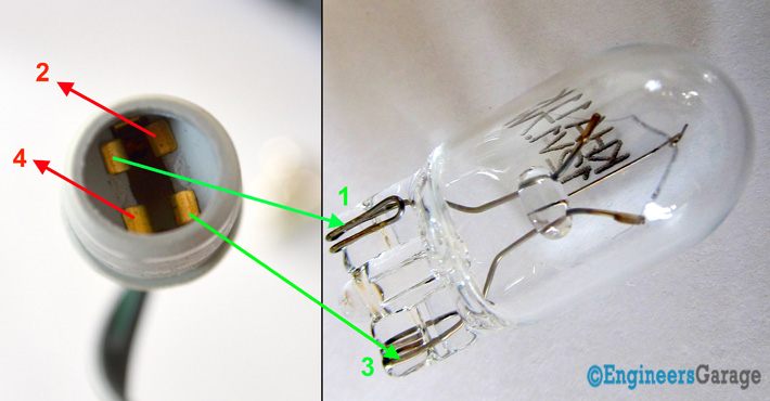 Pictures Showing Copper Terminals Present In Analog Speedometer Bulbs