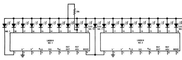 Pin Daigram of LM3914 IC 