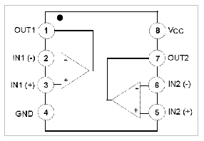 Pin Diagram of LM358M OPAM IC Pin Diagram of LM358M OPAM IC