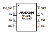 Pin Diagram of MAX4468 IC