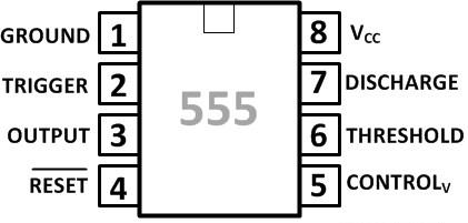 Pin-Out Diagram Of 555 IC