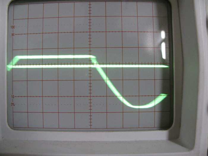 Positive Clipping Output Waveform on CRO Screen 