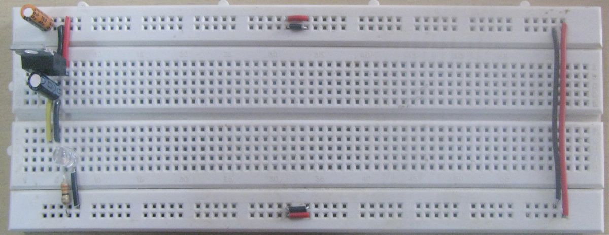 Power Led At Top Of Breadboard