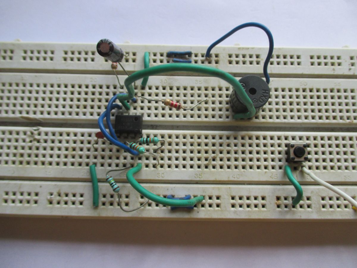 Prototype of 555 IC based Panic Alarm Circuit