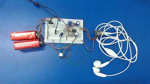 Prototype of 741 OPAM IC based Low Power Headphone Power Amplifier