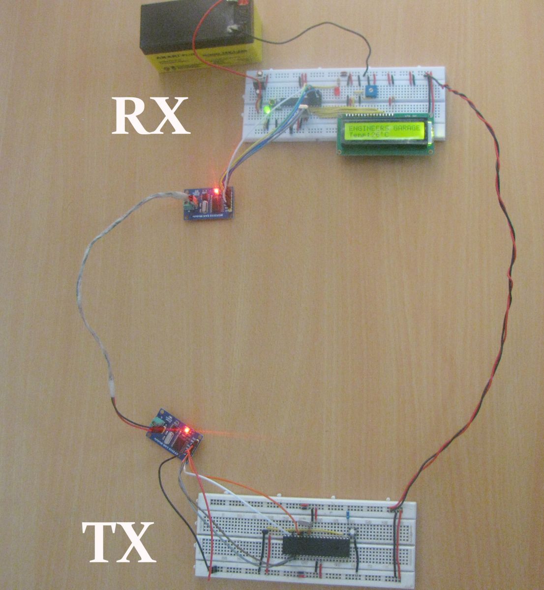 Prototype of CAN Transmitter and Receiver circuits designed on Breadboards