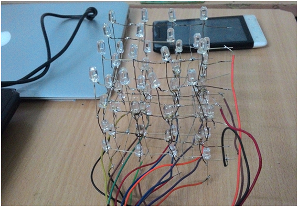 Prototype of LED Cube controlled by AVR ATMega16