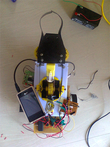 Prototype of Mobile operated Pick and Place Robot