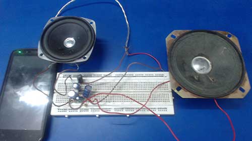 Prototype of TDA2822 IC based Stereo Audio Power Amplifier 