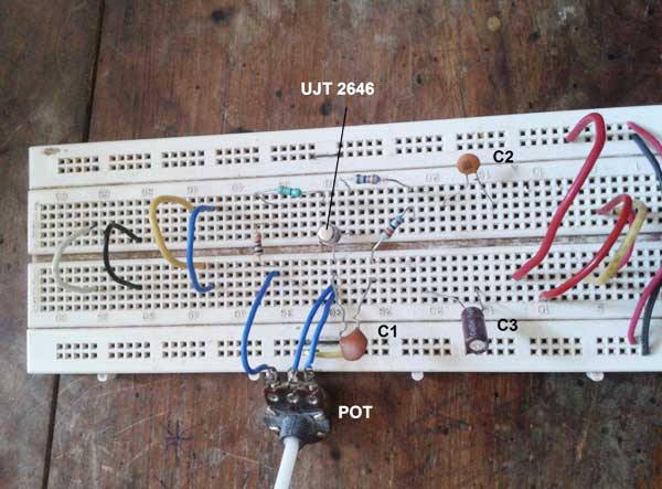 Prototype of UJT Relaxation Oscillator