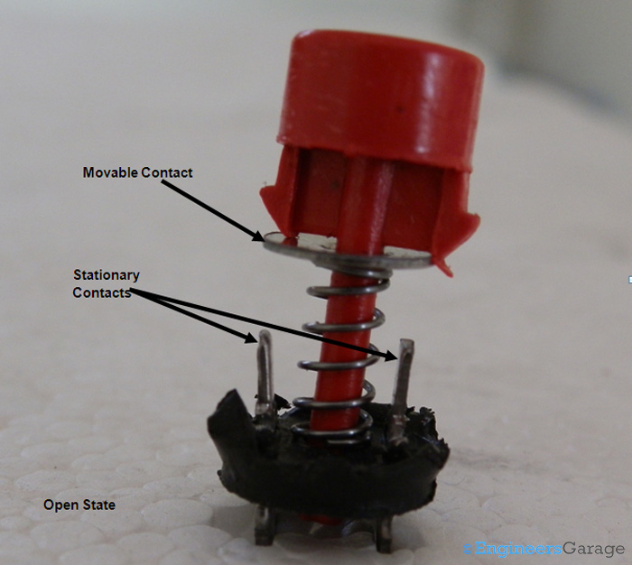 Open State of Push Button Switch