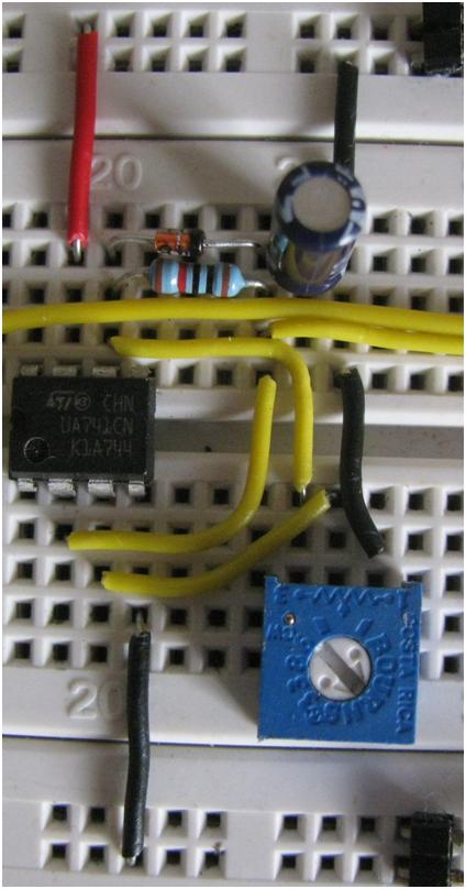  Ramp generator Circuit on Breadboard