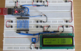 Read And Write in-built EEPROM Of Arduino Circuit Setup On Breadboard